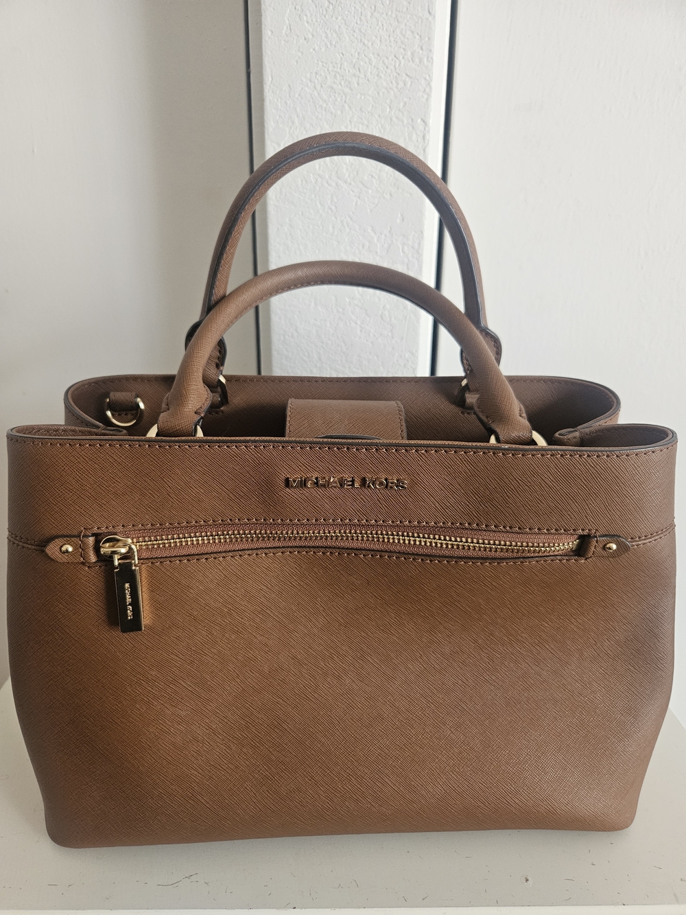 Michael Kors Brown Saffiano Leather Satchel